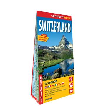 Switzerland road and tourist map 1:350 000 laminat 2024