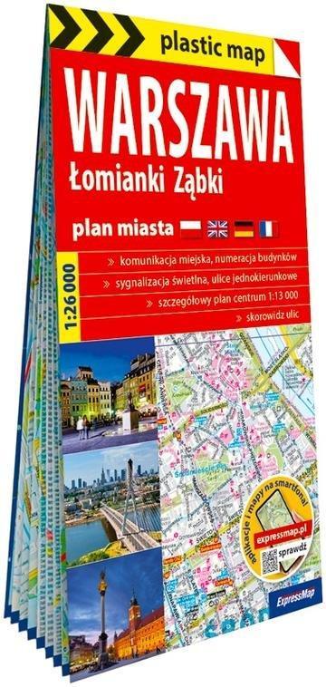 Okładka: Warszawa Łomianki Ząbki foliowany plan miasta 1:26 000