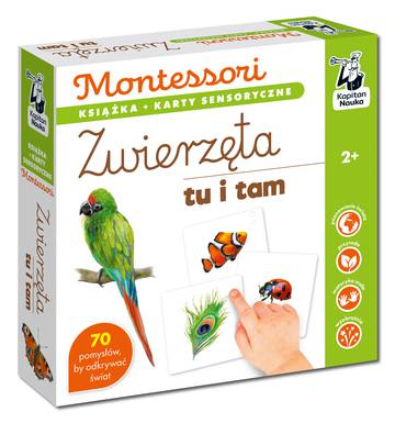 Zwierzęta tu i tam.  Kapitan Nauka. Montessori. Karty sensoryczne