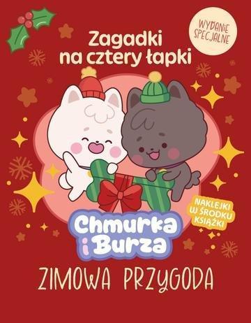 Okładka: Zimowa Przygoda. Chmurka i Burza. Zagadki na cztery łapki
