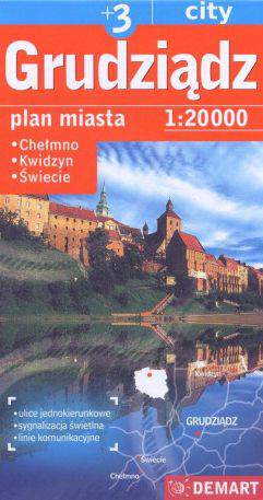 Grudziądz plan miasta 1:20 000 + 3 miasta