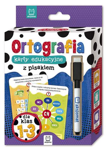 Ortografia. Karty edukacyjne z pisakiem dla klas 1-3