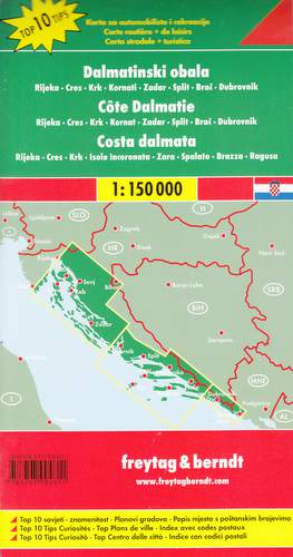 Wybrzeże dalmatyńskie rijeka cres krk kornaten zadar split brac dubrovnik mapa 1:150 000