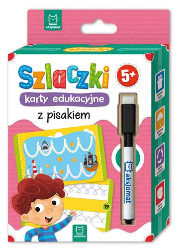 Szlaczki karty edukacyjne z pisakiem 5+