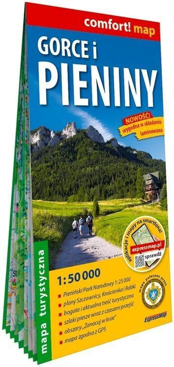 Okładka: Gorce i Pieniny laminowana mapa turystyczna 1:50 000