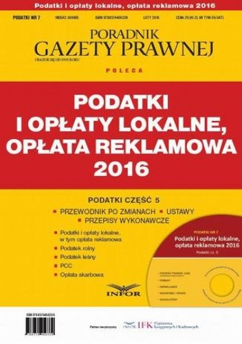 PODATKI 2016/7 Podatki i opłaty lokalne, opłata reklamowa 2016