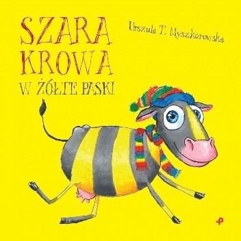 Szara krowa w żółte paski