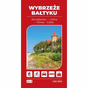 Mapa turystyczna Wybrzeże Bałtyku 3 Jarosławiec Ustka Łeba 1:50 000