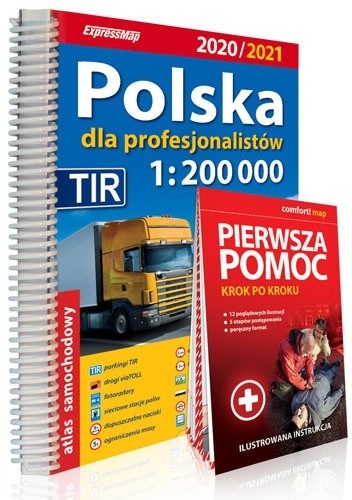 Atlas samochodowy. Polska dla profesjonalistów 2020/2021 atlas samochodowy 1:200 000 + instrukcja pierwszej pomocy