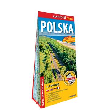 Polska mapa samochodowa 1:750 000 laminat 2024