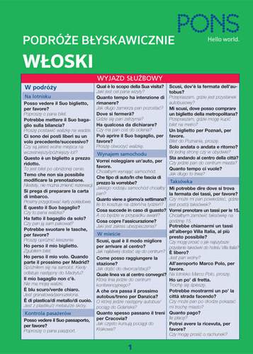 Błyskawicznie podróże włoski PONS