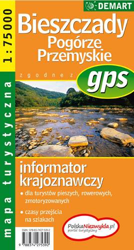 Bieszczady  i Pogórze Przemyskie mapa turystyczna plastik 1:75 000