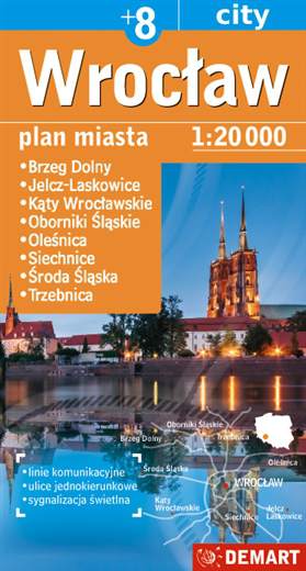 Wrocław plan miasta 1:20 000 + 8 miast