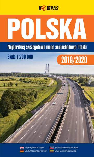 Polska 2019/2020 mapa samochodowa skala 1:700 000