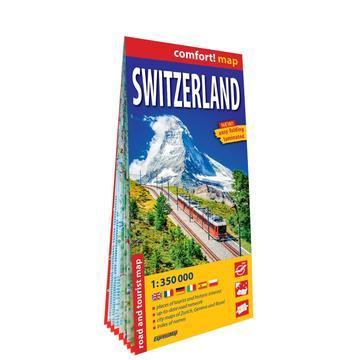 Szwajcaria Switzerland laminowana mapa samochodowo-turystyczna 1:350 000