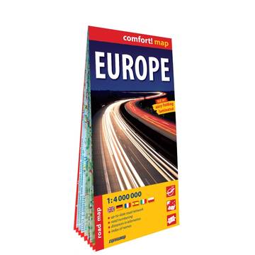 Europe road map 1:4 000 000 laminat 2024