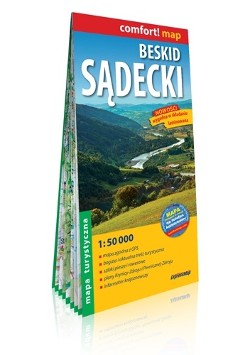 Beskid Sądecki; laminowana mapa turystyczna 1:50 000