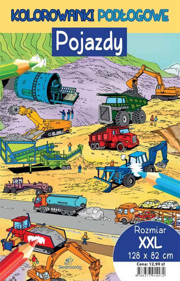 Pojazdy kolorowanki podłogowe