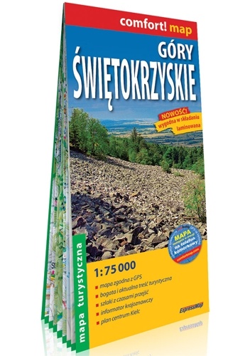 Góry Świętokrzyskie; laminowana mapa turystyczna 1:75 000