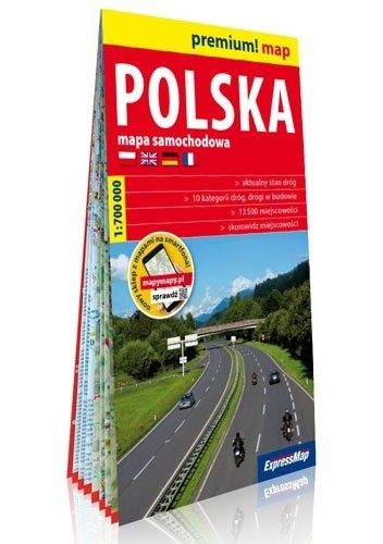 Polska; mapa samochodowa w kartonowej oprawie 1:700 000