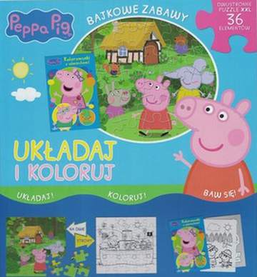 Bajkowe zabawy. Układaj i koloruj. Świnka Peppa