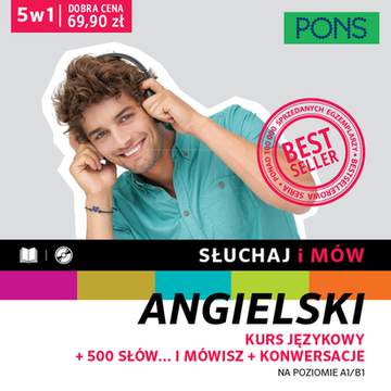Słuchaj i mów PONS Kurs angielskiego, konwersacje, 500 słów A1/B1 z nagraniami Pięć książek w pakiecie