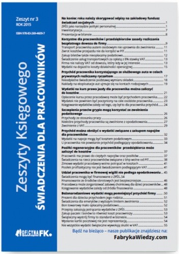 Zeszyty Księgowego. Nr 3. Świadczenia dla pracowników