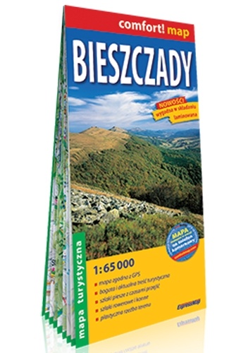 Bieszczady; laminowana mapa turystyczna 1:65 000