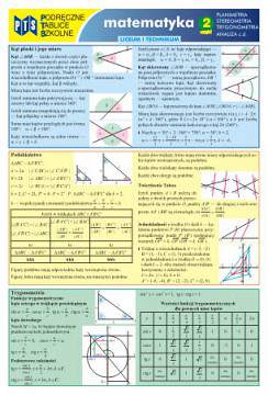 Podręczne Tablice Szkolne  / Matematyka LO, LP i T/część 2 - planimetria, stereometria, trygonometria i ciąg dalszy analizy