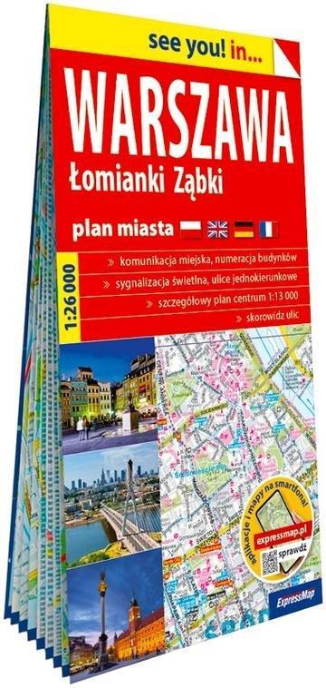 Okładka: Warszawa Łomianki Ząbki papierowy plan miasta 1:26 000