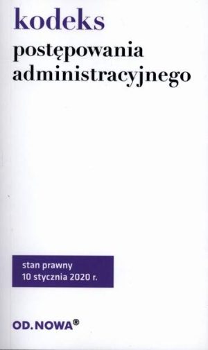 Kodeks postępowania administracyjnego 01. 2020