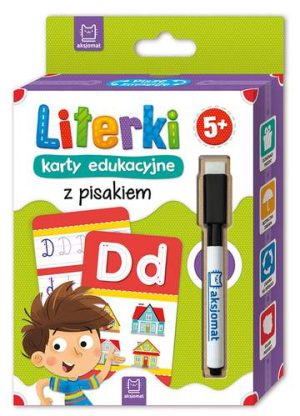 Literki karty edukacyjne z pisakiem 5+