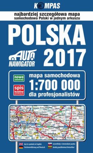 Mapa samochodowa polski 2017 dla profesjonalistów 1:700 000