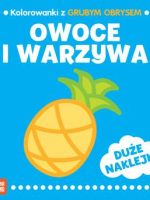 Owoce i warzywa kolorowanki z grubym obrysem