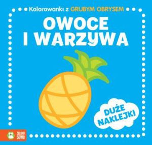 Owoce i warzywa kolorowanki z grubym obrysem