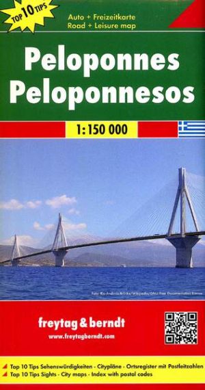 Peloponez mapa 1:150 000