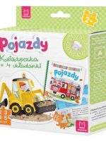 Pojazdy książeczka i cztery układanki puzzle dla malucha