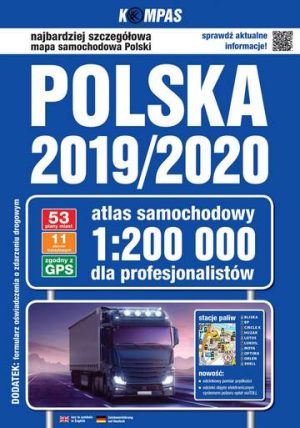 Polska 2019/2020 atlas samochodowy dla profesjonalistów skala 1:200 000