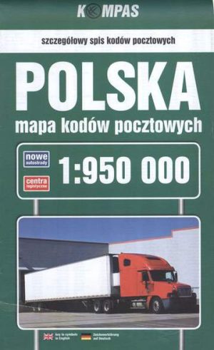 Polska mapa kodów pocztowych 1:950 000 wyd. 2016