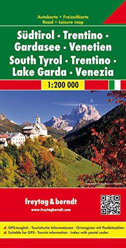 Sudtirol trentino gardasee venetien south tyrol lake garda venezia mapa 1:200 000