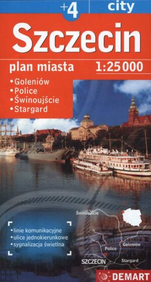 Szczecin plan miasta 1:25 000 + 4 miasta