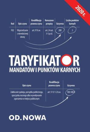 Taryfikator mandatów i punktów karnych 2020