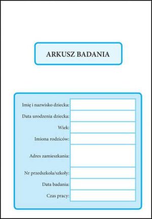 Arkusz badania do diagnozy edukacyjnej