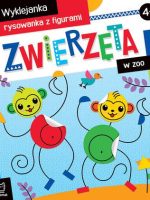 Zwierzęta w zoo. Wyklejanka, rysowanka z figurami 4+