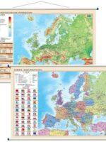 Mapa ścienna Europa polityczno fizyczna dwustronna 1:12 000 000