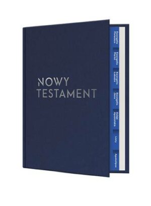 Nowy Testament z paginatorami. Srebrne tłoczenie